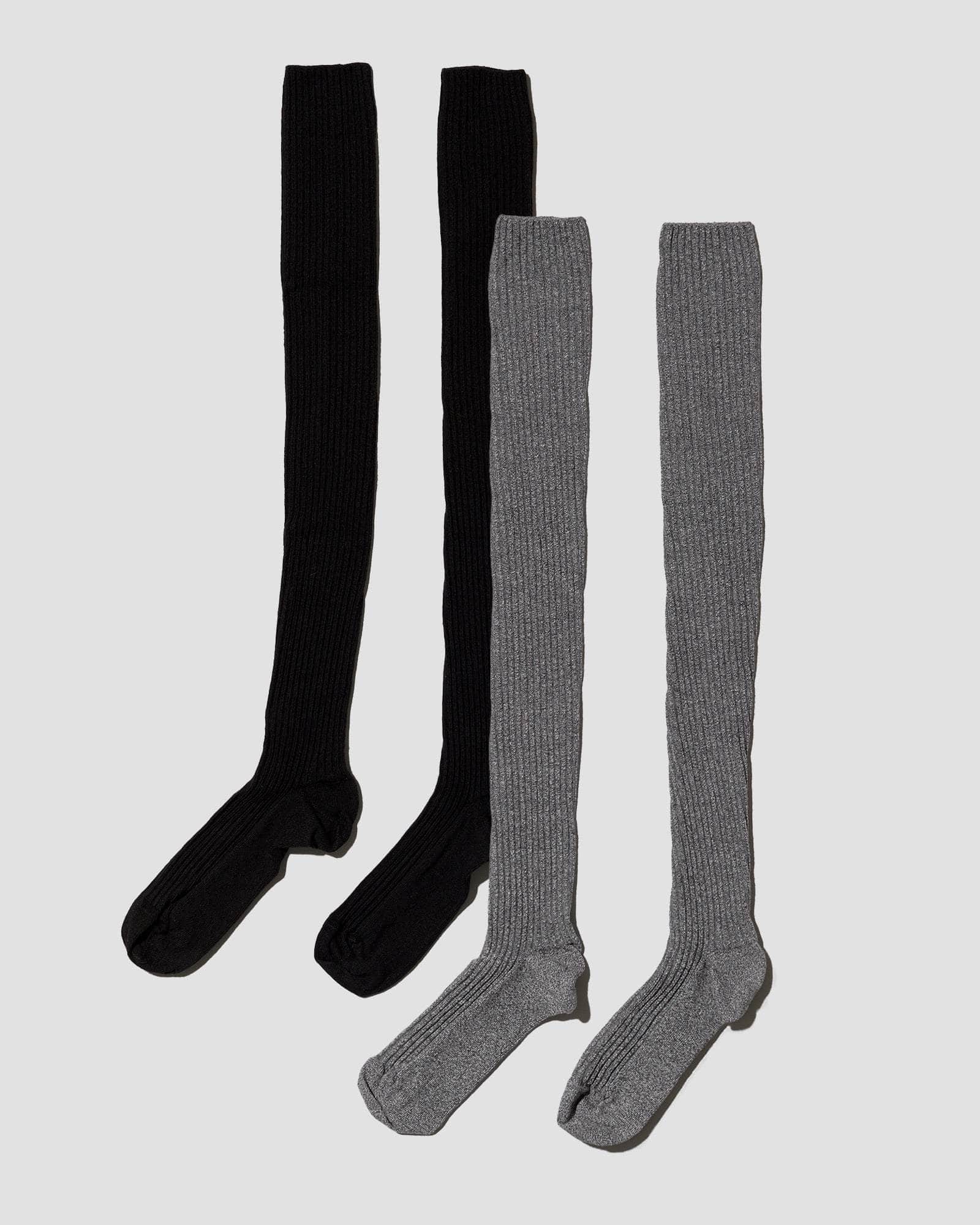 Pack - 2 Overknee Socks (Black / grey)