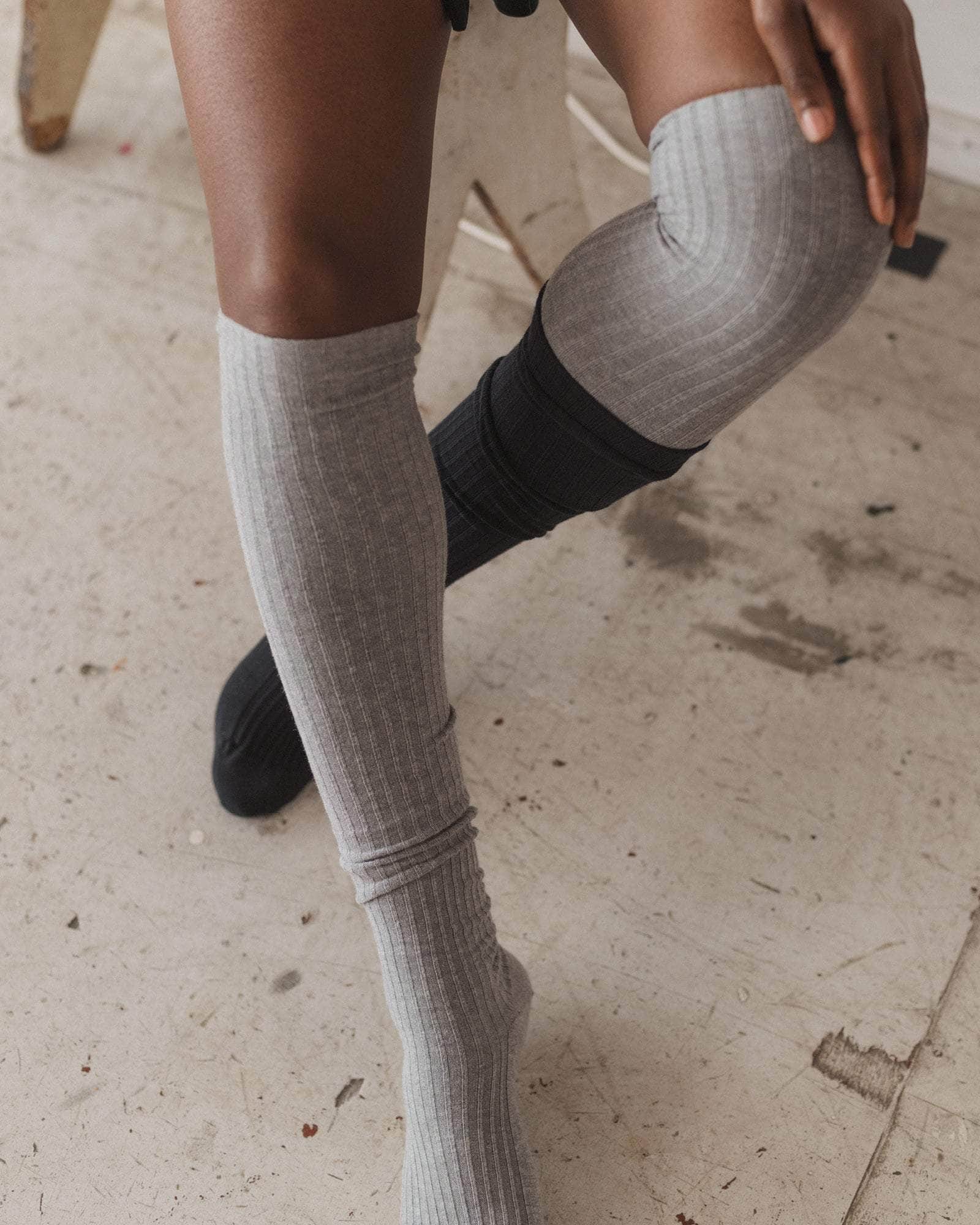 Pack - 2 Overknee Socks (Black / grey) - Image 3