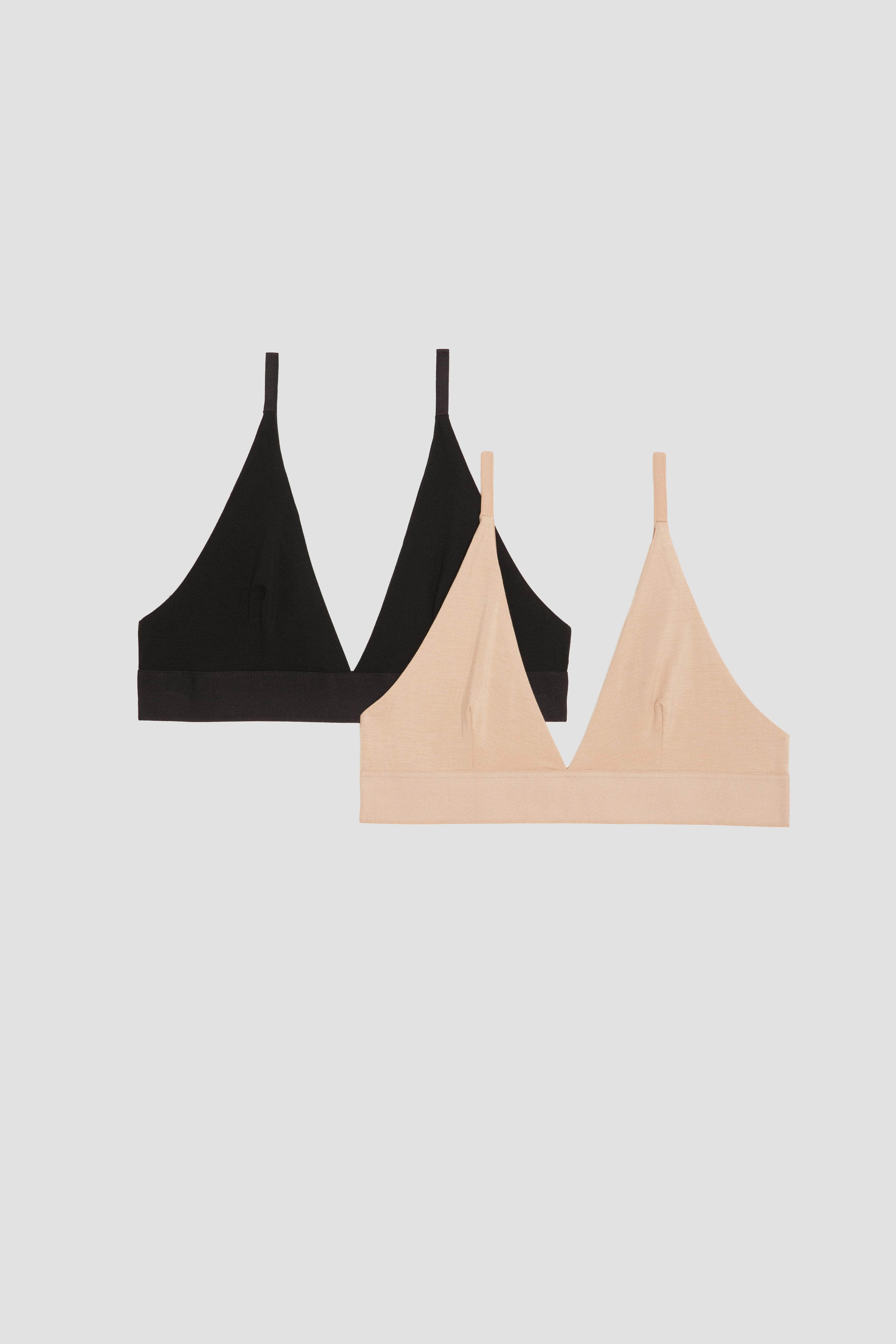 Pack - 2 Triangle Bra (Black / haptic)