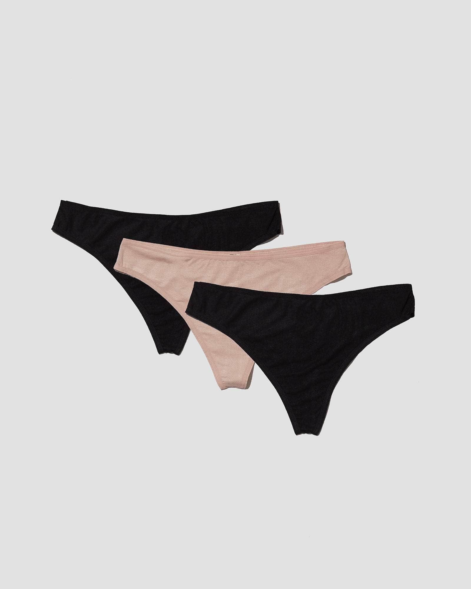 Pack - 3 Enna Thong (Black / haptic)