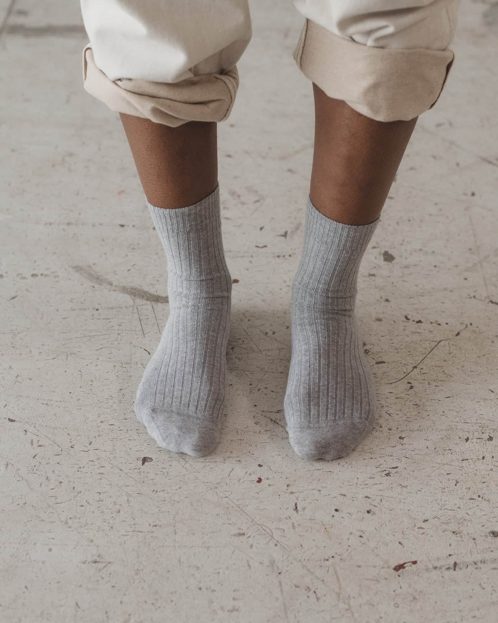 Pack - 3 Rib Overankle Socks (Black / grey melange / undyed) - Image 3