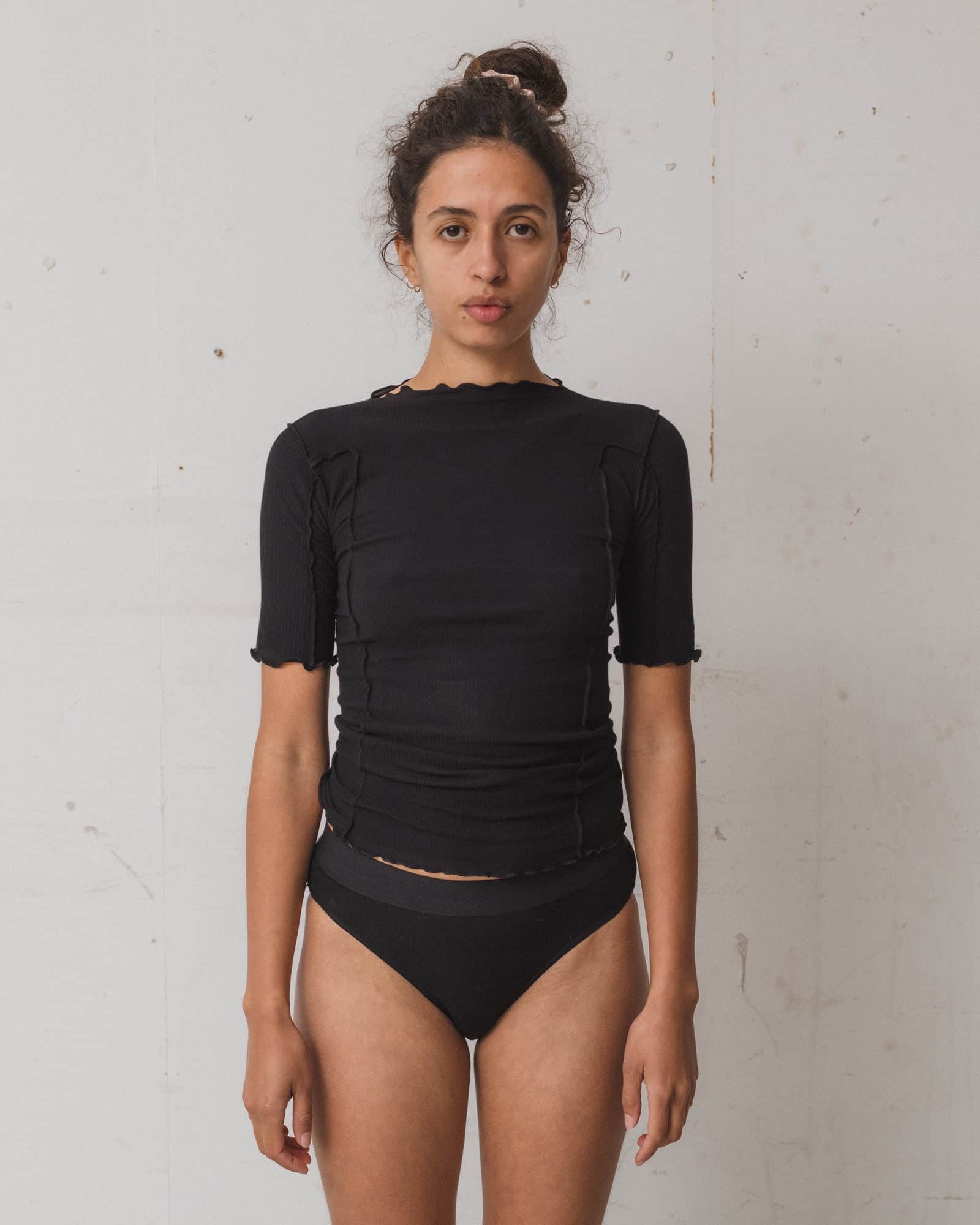Pack - 2 Omato 3/4 Tee Shirt (Black / off white) - Image 2