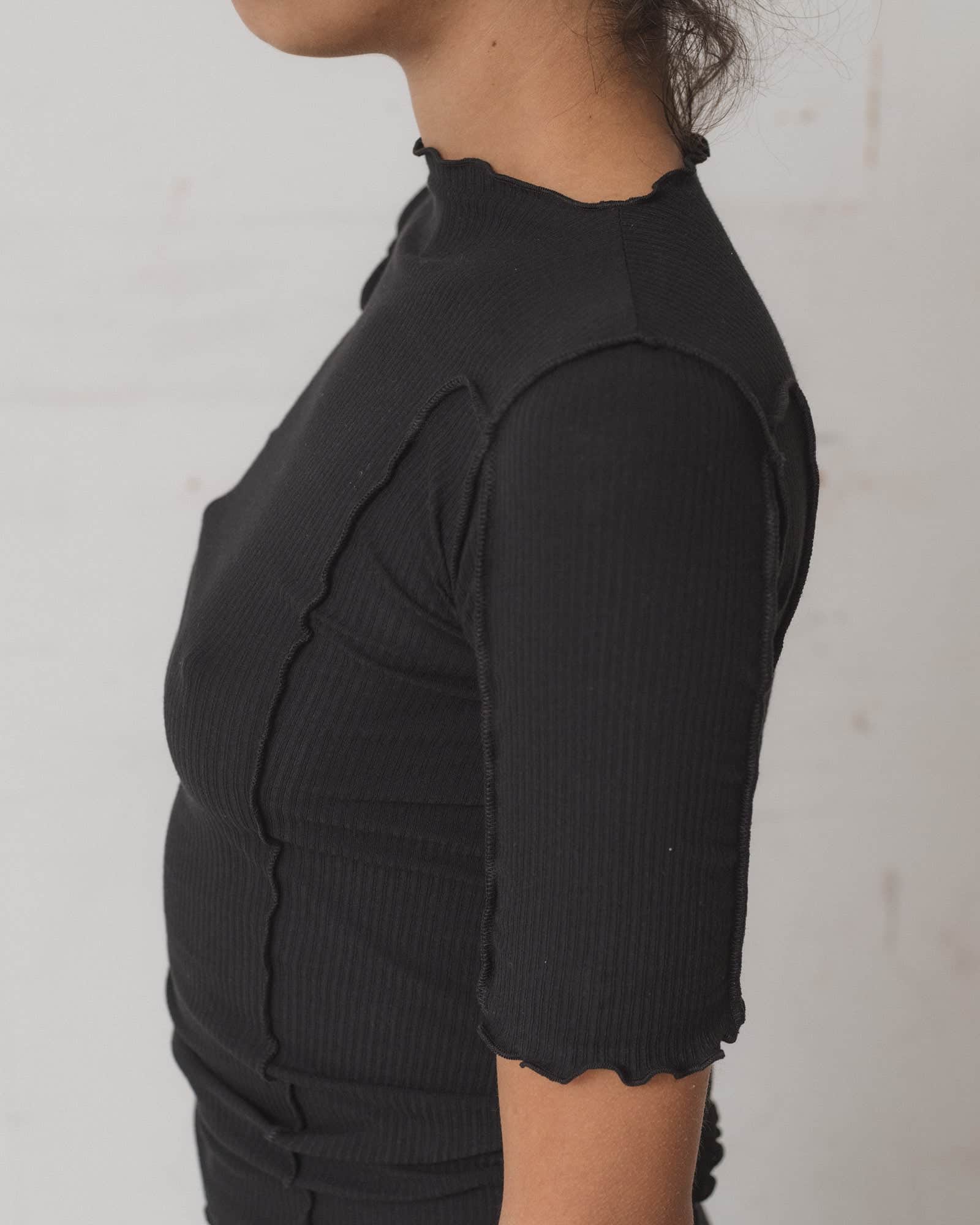 Pack - 2 Omato 3/4 Tee Shirt (Black / off white) - Image 8
