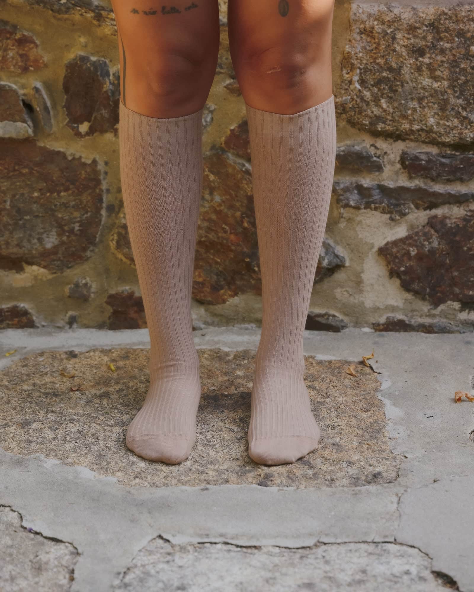 Rib Knee Socks